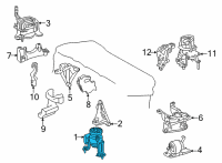 OEM Lexus NX250 Engine Mount Bracket Diagram - 1236125080