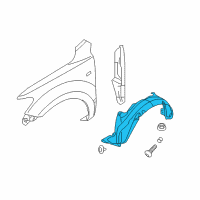 OEM Hyundai Santa Fe Front Wheel Guard Assembly, Left Diagram - 86810-0W200