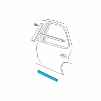 OEM 2001 Chevrolet Cavalier Molding, Rear Side Door Center Diagram - 22652299