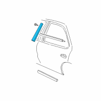 OEM 1999 Chevrolet Cavalier Applique Asm-Front Side Door Window Frame Rear Diagram - 22670461