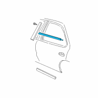 OEM 1998 Chevrolet Cavalier Sealing Strip Asm-Rear Side Door Window Outer Diagram - 22603112