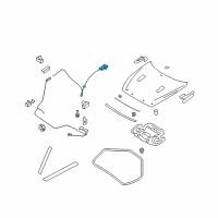 OEM 2019 Nissan GT-R Cable Assembly-Hood Lock Diagram - 65621-JF00A