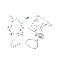 OEM 2020 Nissan GT-R Cable Assembly-Hood Lock Diagram - 65621-JF00A