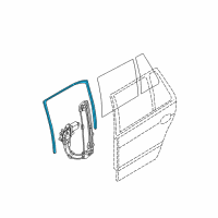 OEM 2002 BMW 540i Left Rear Window Guide Diagram - 51-34-8-189-287