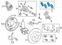 OEM Toyota Sienna Rear Pads Diagram - 04466-02460