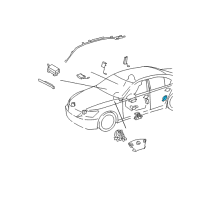 OEM 2008 Lexus LS460 Sensor, Air Bag, Rear Diagram - 89831-50010