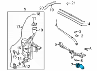 OEM 2022 Kia K5 Windshield Wiper Motor Assembly Diagram - 98110F2900