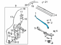 OEM 2021 Kia K5 Windshield Wiper Arm Assembly Diagram - 98321L2200