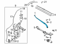 OEM Kia K5 Windshield Wiper Arm Assembly Diagram - 98321L2200