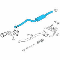 OEM 2014 BMW 528i Resonator Muffler Exhaust Diagram - 18-30-7-646-909