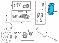 OEM Jeep Grand Cherokee L DISC BRAKE CALIPER Diagram - 68541332AA