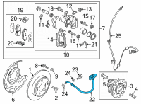 OEM Kia Niro EV Brake Rear Hose, Left Diagram - 58737Q4000