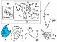 OEM 2021 Hyundai Kona Electric Cover-Dust RR, LH Diagram - 58243-K4000