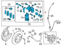 OEM 2019 Kia Niro EV Rear Wheel Brake Assembly Diagram - 58210Q4000