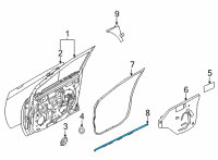 OEM 2021 Nissan Sentra Seal-Front Door Parting, LH Diagram - 80839-6LE0A