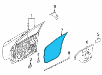 OEM Nissan Sentra Weatherstrip-Front Door, RH Diagram - 80830-6LE0A