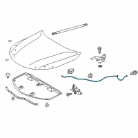 OEM Lexus Cable Assembly, Hood Lock Diagram - 53630-33180