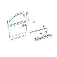 OEM 2017 Lexus RX450h MOULDING, Front Door Window Diagram - 75753-0E040