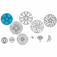 OEM 2022 Hyundai Kona Electric Aluminium Wheel Assembly Diagram - 52910-J9100