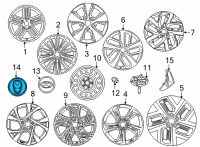 OEM 2019 Hyundai Kona Electric Wheel Hub Cap Assembly Diagram - 52960-J9500
