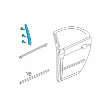 OEM Acura RL Garnish, Left Rear Door Sash (Berlina Black) Diagram - 72970-SJA-A01ZA