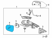 OEM 2014 Cadillac ATS Mirror Glass Diagram - 22835019