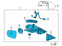 OEM 2020 Cadillac CT4 Mirror Assembly Diagram - 84760008