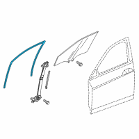 OEM Honda Accord Channel, Left Front Door Run Diagram - 72275-TVA-A03