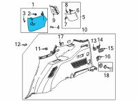 OEM 2021 Chevrolet Suburban Lock Pillar Trim Diagram - 84842820