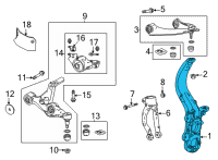 OEM 2022 Acura MDX Knuckle Complete, Front Right Diagram - 51210-TYA-A02