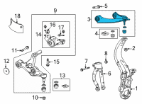 OEM 2022 Acura MDX Upper Arm Complete, Front Diagram - 51510-TYA-A01