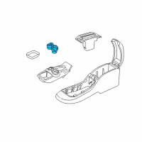 OEM 2005 Chevrolet Blazer Liner, Front Floor Console Cup Holder Diagram - 12388409