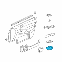 OEM 1999 Honda Civic Switch Assembly, Power Window Master (Graphite Black) Diagram - 35750-S04-A11ZA