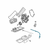 OEM 2000 Jeep Grand Cherokee Tube-Engine Oil Indicator Diagram - 53021024AB