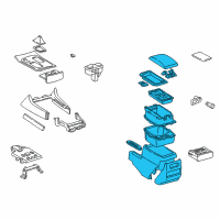 OEM 1999 Lexus LX470 Box Sub-Assy, Console, Rear Diagram - 58901-60260-A0
