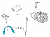 OEM 2020 Cadillac XT5 Upper Oxygen Sensor Diagram - 55489474