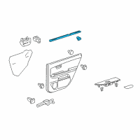 OEM 2009 Lexus RX350 Weatherstrip, Rear Door Glass, Inner LH Diagram - 68174-48031