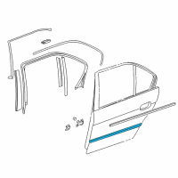 OEM 2001 BMW 740i Moulding Door Rear Left Diagram - 51-13-8-125-351