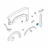 OEM 1996 GMC Sonoma Molding Kit, Front Fender Lower Rear *Gray Diagram - 12543887