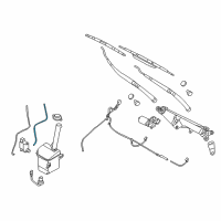 OEM 2013 Hyundai Santa Fe Windshield Washer Motor & Pump Assembly Diagram - 98510-2V100