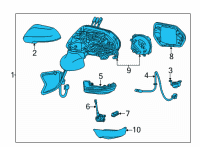 OEM 2021 Toyota Mirai Mirror Assembly Diagram - 87910-62150-A2