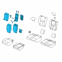 OEM 2016 Nissan Rogue 2Nd Seat Armrest Assembly Center Diagram - 88700-4CP1A