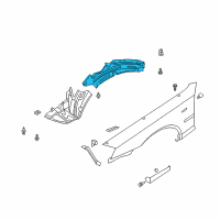 OEM Infiniti M45 Protector-Front Fender, RH Diagram - 63842-AG000