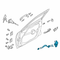 OEM 2018 Kia Optima Front Door Latch & Actuator Assembly, Left Diagram - 81310D4000