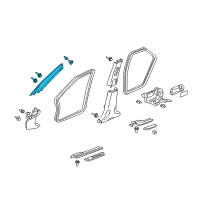 OEM 2003 Honda Accord Garnish Assy., R. FR. Pillar *NH220L* (CLEAR GRAY) Diagram - 84101-SDB-A01ZA