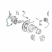 OEM 2002 BMW 540i Abs Wheel Speed Sensor Rear Right Or Left Diagram - 34-52-6-756-377