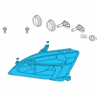 OEM 2005 Honda Accord Headlight Unit, Driver Side Diagram - 33151-SDA-A01