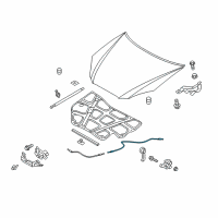 OEM Hyundai Genesis Coupe Cable Assembly-Hood Latch Release Diagram - 81190-2M000