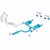 OEM 2006 Chevrolet Impala Exhaust Muffler Assembly (W/ Exhaust Pipe & Tail Pipe) Diagram - 25794075