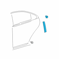 OEM Lexus Moulding, Rear Door Window Frame, Front RH Diagram - 75761-33020